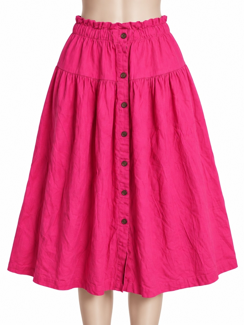 Universal Thread Hot Pink Button-Front Midi Skirt